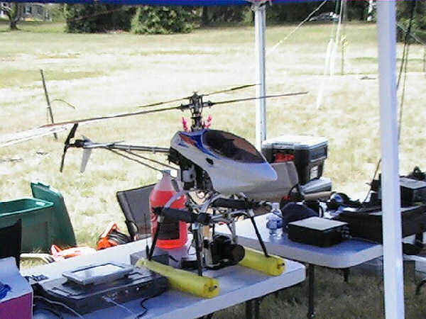 The remote helicopter used by KB3HER for aironautical mobile ATV.